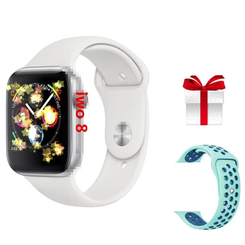 

Women Smart Watch 44MM smartwatch IWO 8 clock Push Message answer call Bluetooth Connectivity for apple iPhone 6 7 8 X +strap