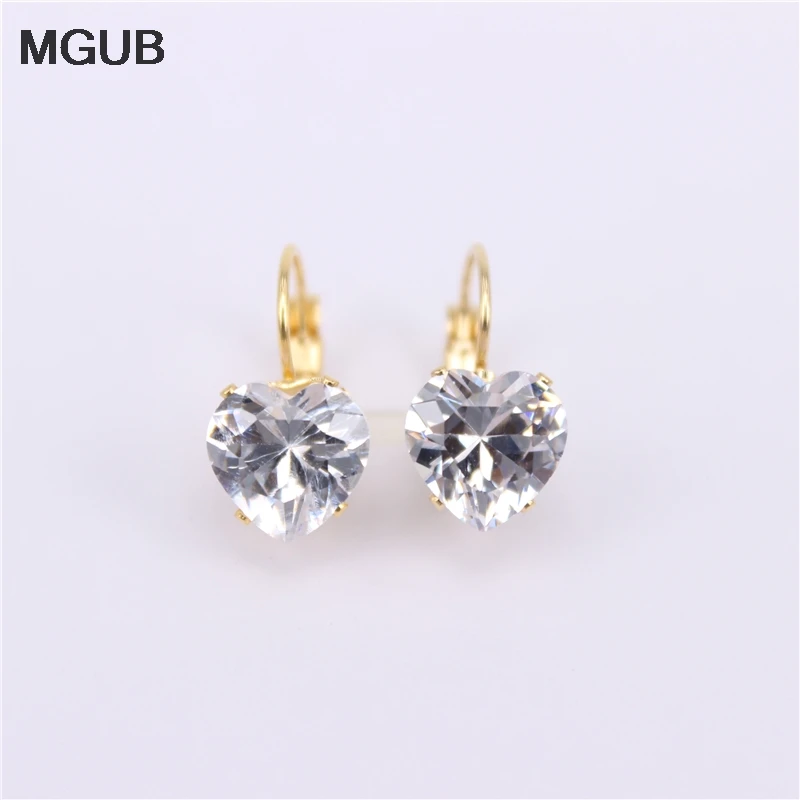 

8 color heart earrings 8mm 10mm size red White blue purple color female gift Comfortable to wear ZN03
