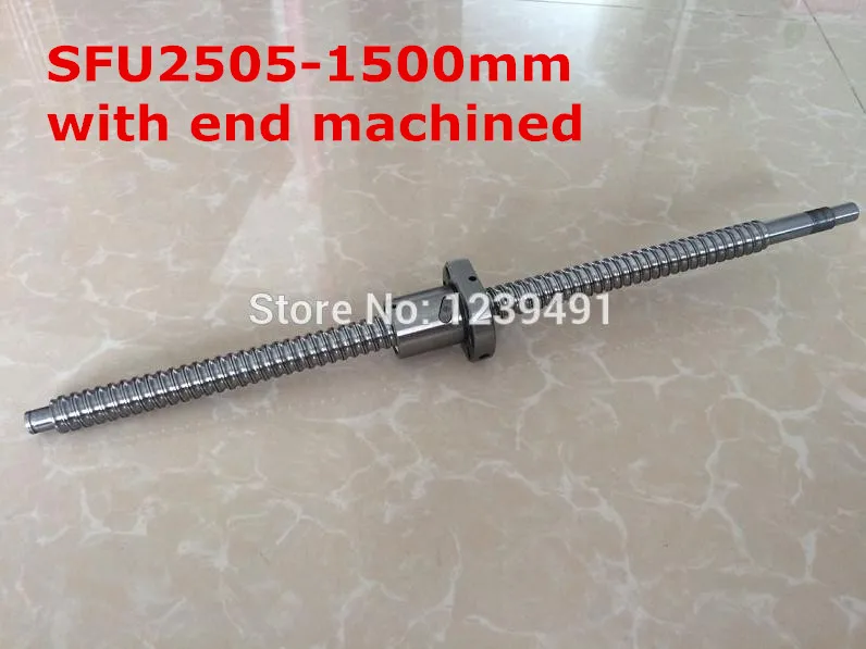 1 шт. SFU2505- 1500 мм шариковый винт с гайкой в соответствии BK20/BF20 концевые
