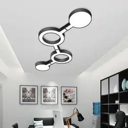 Nordic Дизайн потолочные современные светодио дный потолочный светильник для Гостиная Спальня офисные Геометрия Акрил Luminarie домашнего