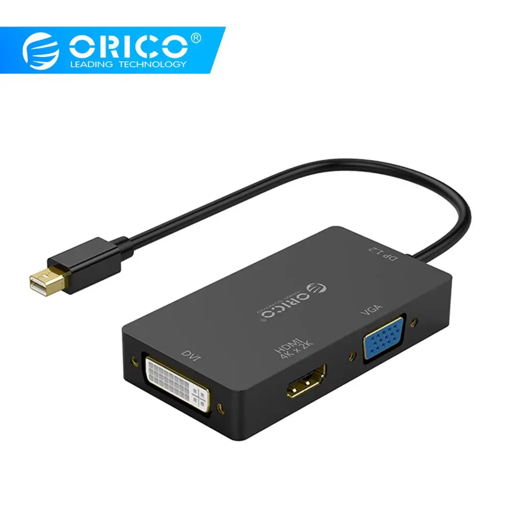 ORICO Mini DP (M) к HDMI/VGA/DVI (F) 3 в 1 HD видео конвертер адаптер 1080 P цифровой аналоговый видео аудио для портативных ПК планшеты