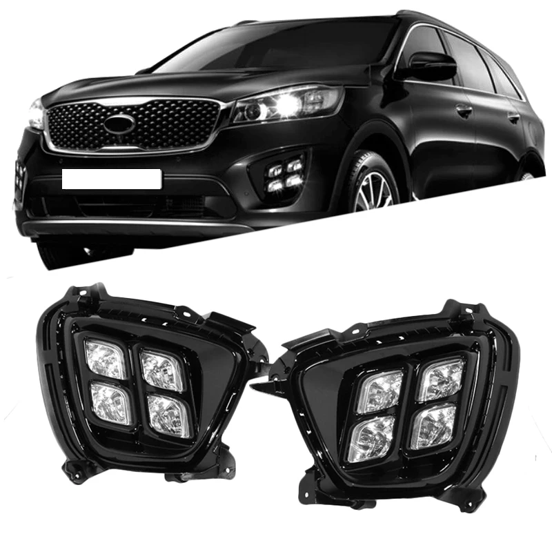 Car Flashing 1set For KIA Sorento 2015 2016 LED DRL Daytime Running
