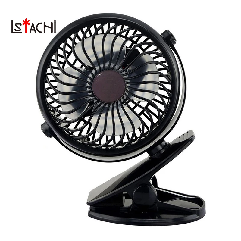 

LSTACHi USB Fan Mini Clamp Desktop Fan Silent Fan 360-degree rotating fan Rechargeable Battery and 2600mAh Battery