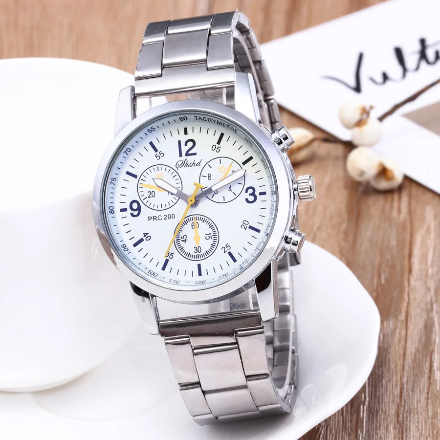 Men Watches Stainless Steel Wrist Date Analog Quartz Watch Mens Brand Waterproof Clock Sport Wristwatches