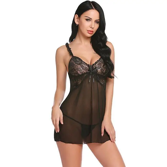 Avidlove Babydoll сексуальная одежда для сна Нижнее белье Горячее Эротическое ночное белье для женщин сексуальное кружевное лоскутное платье с v-образным вырезом для куклы ночная рубашка