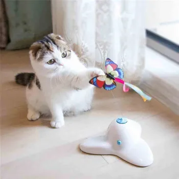 

Funny Electric Rotating Butterfly Bird Rod Wire Toys for Cat Kitten Play Cat Teaser Scratch Toy Pet Supplies#g4