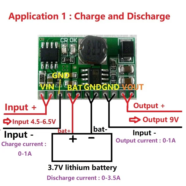 10 Вт 3,7 в 4,2 в зарядное устройство и 5 в 6 в 9 в 12 В Dis зарядное устройство плата DC преобразователь Повышающий Модуль UPS diy Li-lon LiPo литиевая батарея - Цвет: Output 9V no Pin