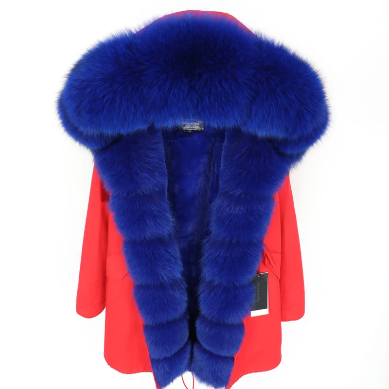 MAOMAOKONG2019 новое зимнее пальто с воротником из натурального Лисьего меха женская куртка плюс бархатная Толстая съемная подкладка - Цвет: 8