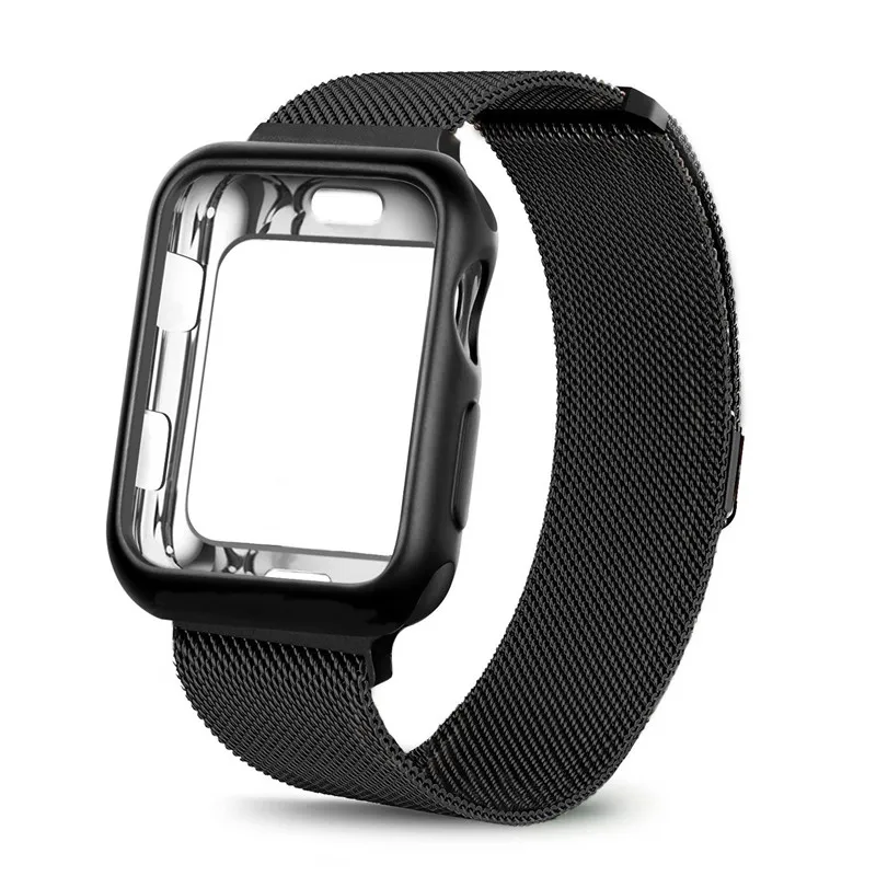 

Compatible with Apple Watch Band 38mm 42mm with Case Mesh Milanese Loop with Adjustable Magnetic Closure Strap for iWatch 3/2/1