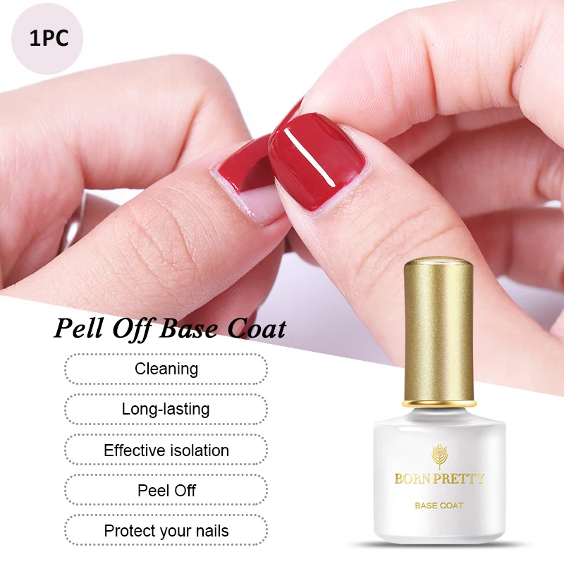 BORN PRETTY Base Top Coat Gel Nail Polish 6ml Matte Gel Gel Varnish Manicure Reinforcement Gel Peel Off Varnishe Nail Art Design - Цвет: Peel Off Base Coat