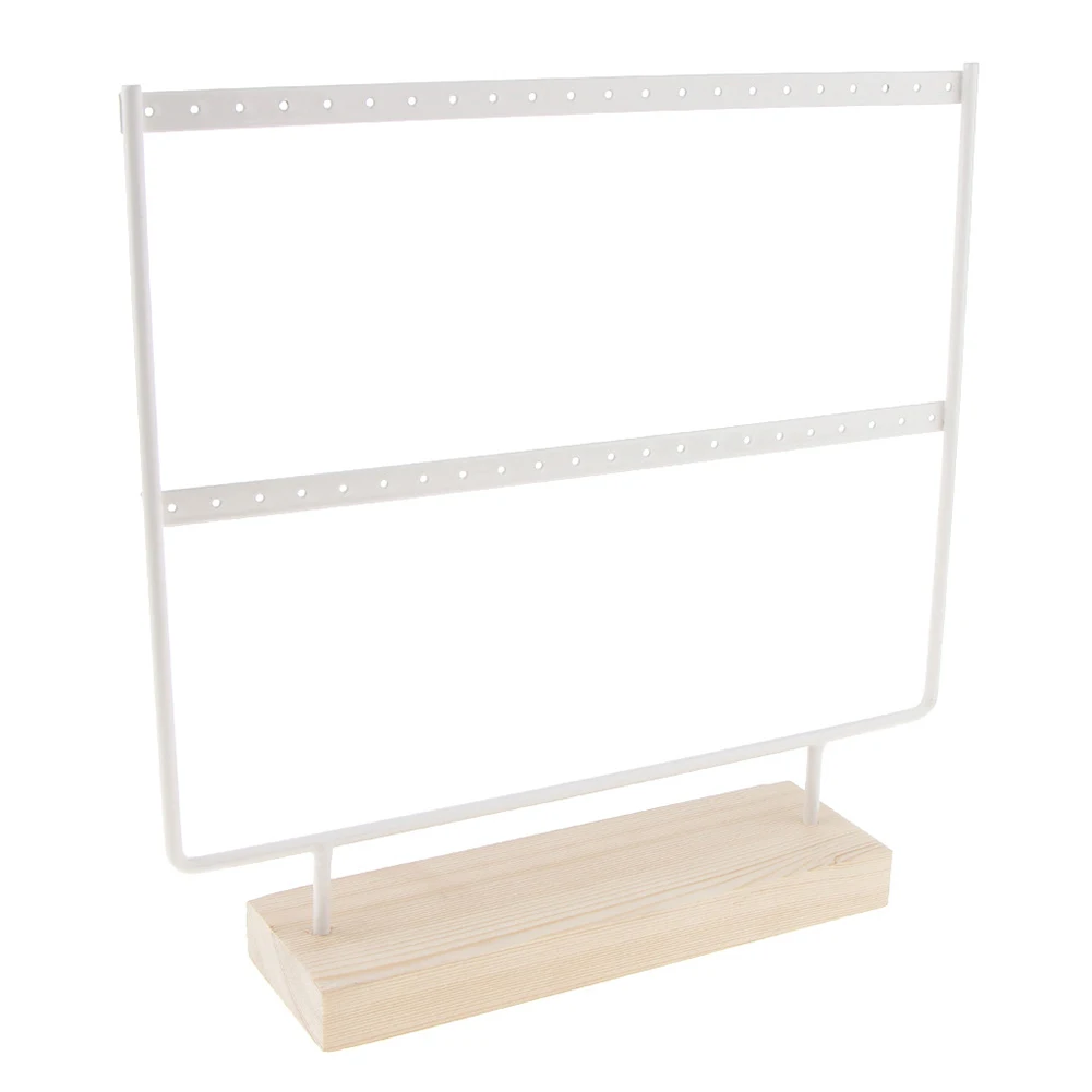 

Novel Wooden Earrings Holder 2 Layer 24 Holes Large Capacity Jewelry Display Stand Jewelry Shipping