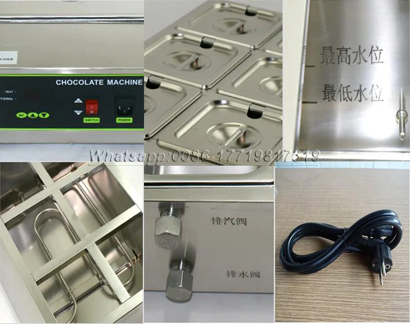 Clearance Free shipping commercial use big capacity 12KG 6 tanks chocolate melt pot maker/chocolate machine  tempering 3