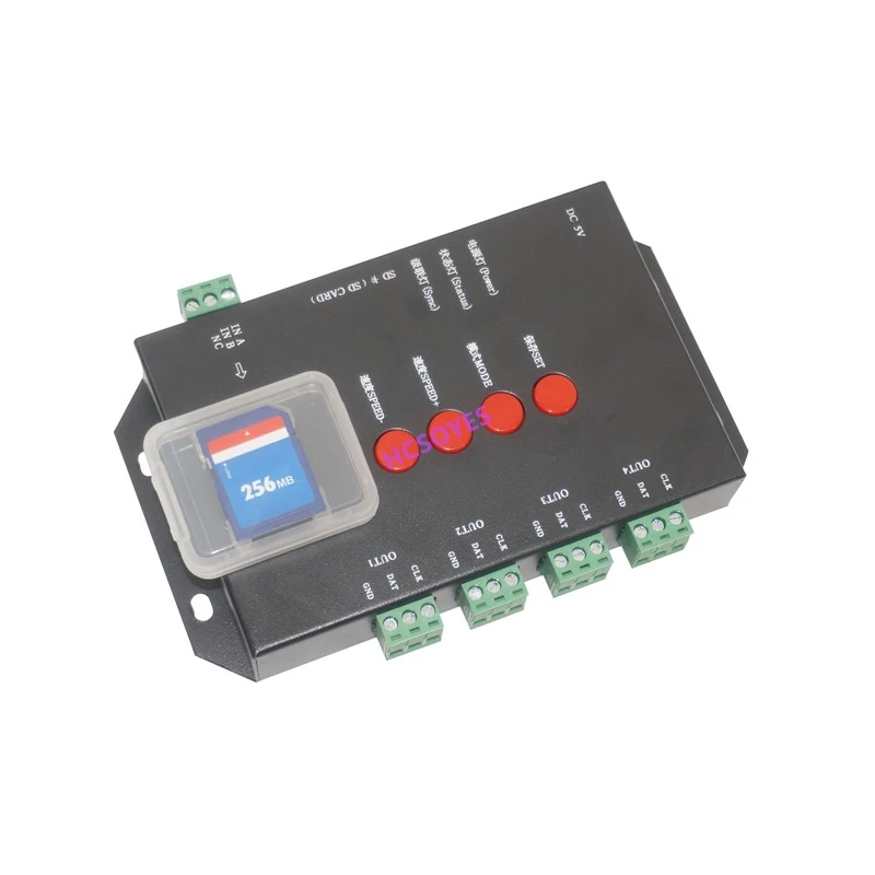 Светодиодный RGB контроллер T4000S настраиваемая SD карта 5 в постоянного тока sk6812 WS2812B