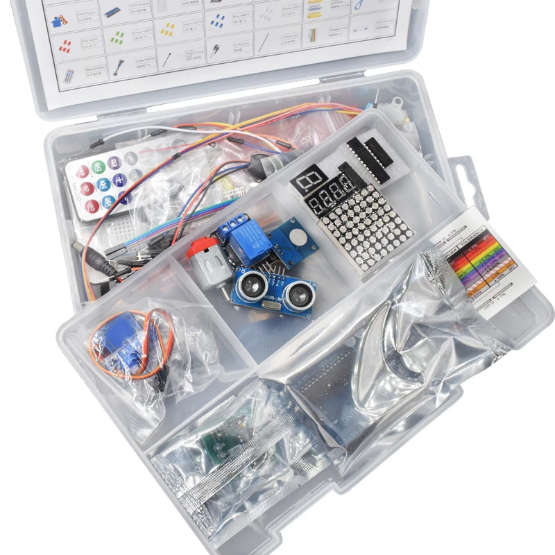 Best Ultimate Starter Kit including Ultrasonic Sensor,R3 board, LCD1602 Screen for arduino R3 Mega2560 R3 Nano with Plastic Box