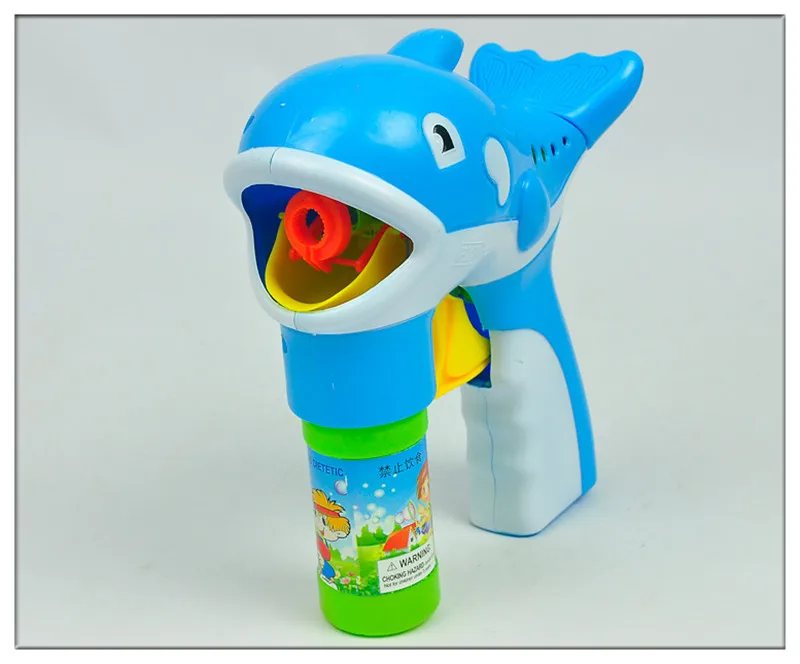 Children cartonew on dolphin Shape electric toy plastic bubble gun Blue