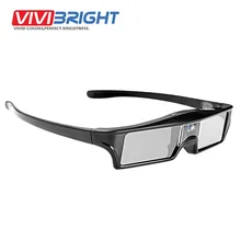 VIVIBRIGHT LCD Active 3D Glasses Built-in Lithium Battery. Shutter Glasses Use for All DLP Projector,