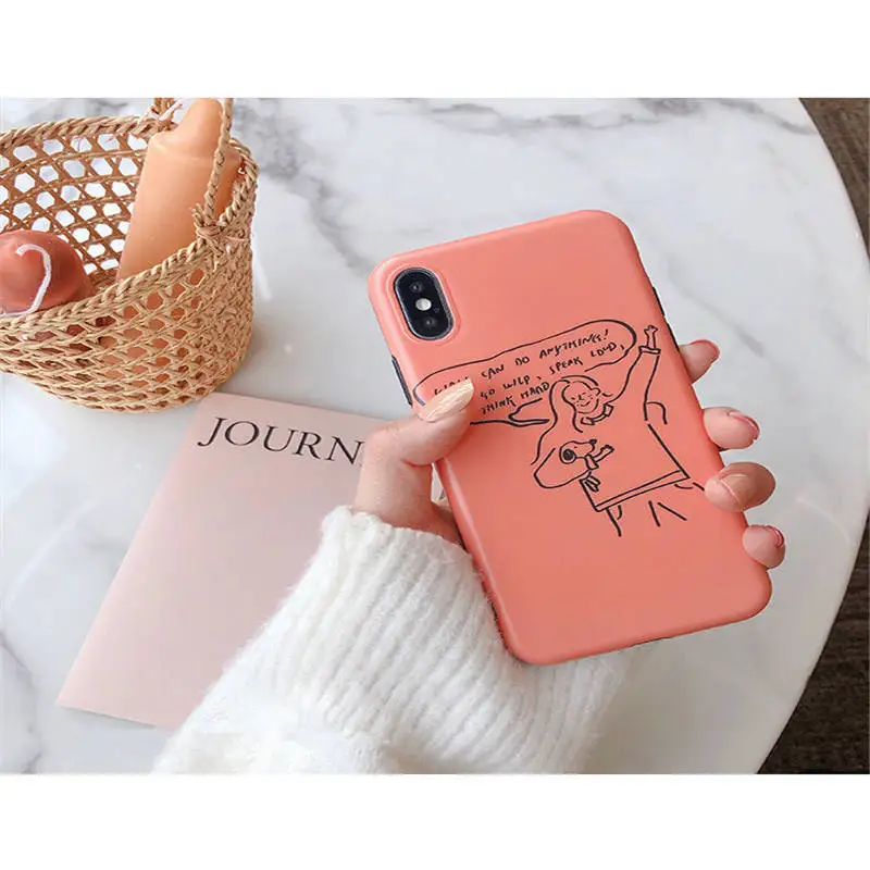 

2019 New Illustration Silicone For Iphone 6 6S 7 8plus X Xs Xr Xsmax Soft Shell Drop Protection Shell