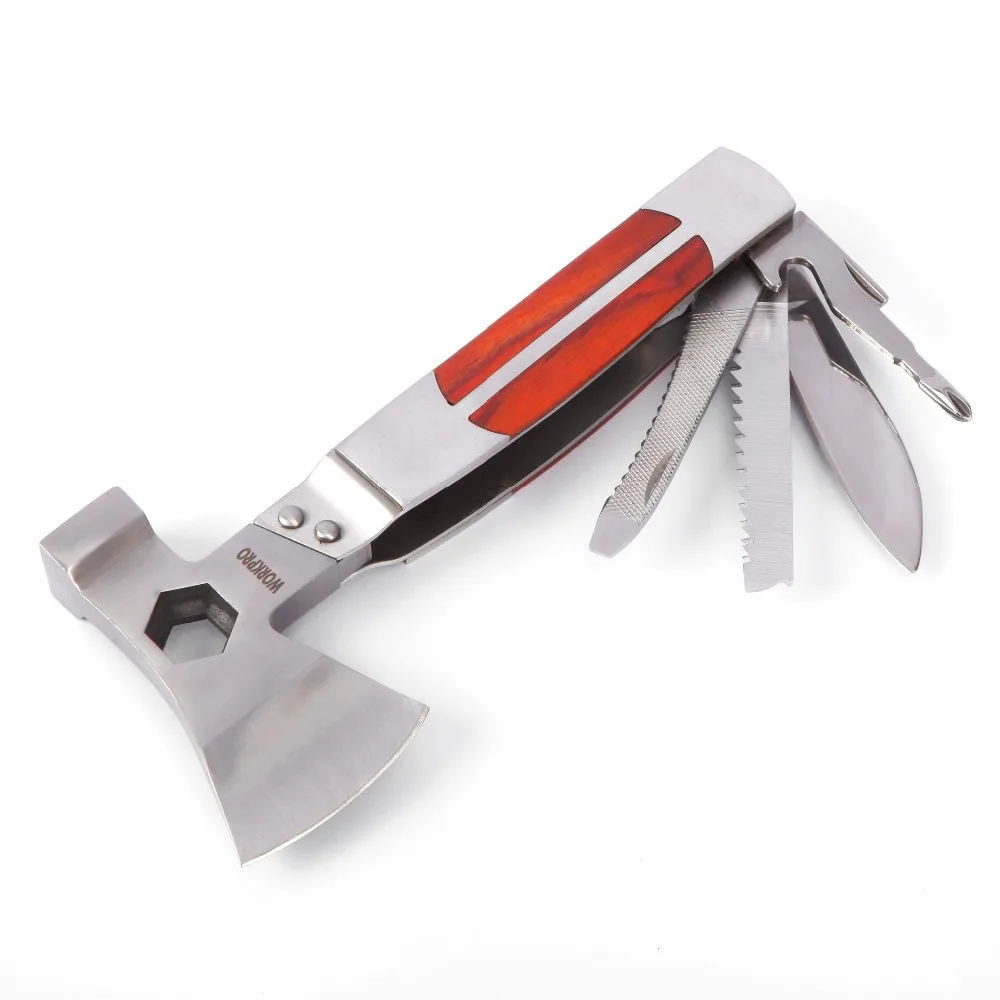  WORKPRO 12 IN 1 Multi Tools Axe Heavy Duty Twin Axe/Hammer Pocket Multifunctional Tool