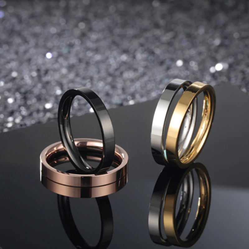 4 шт женские модные разноцветные кольца, качественные полированные кольца из нержавеющей стали для свадьбы, помолвки, вечерние кольца для женщин