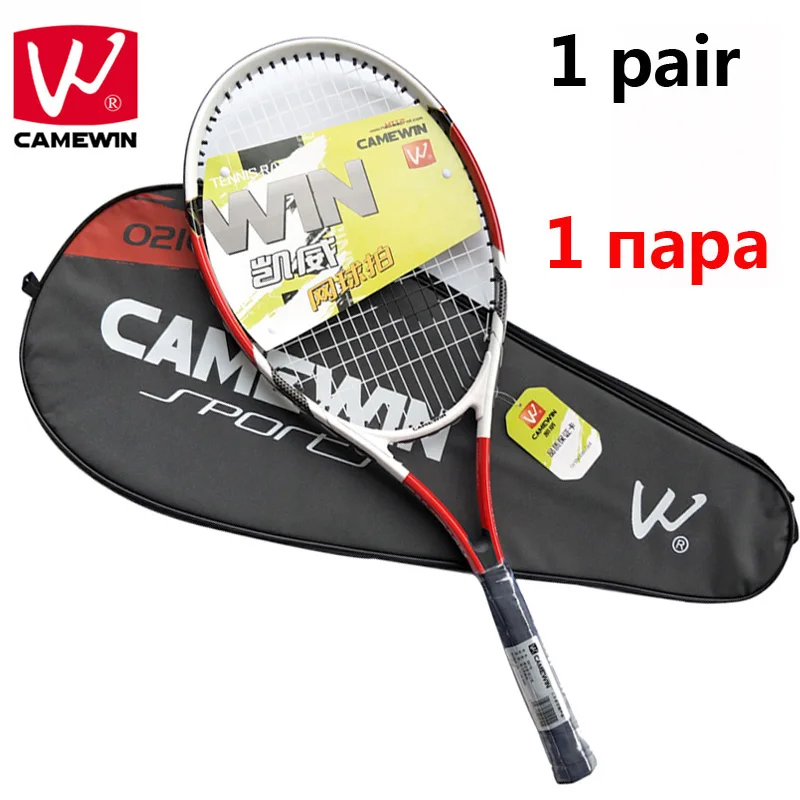 CAMEWIN бренд 1 пара углеродного волокна теннис для tenis masculino мужские и женские ракетки с теннисным мешком ракетка tenis(1 пара = 2 шт - Цвет: Red