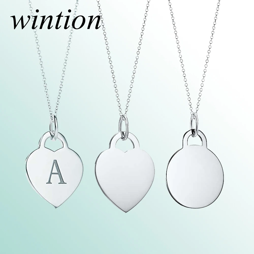 

Wintion tiff Love A round pendant necklace Original 100% 925 Sterling Silver Women Free Shipping Jewelry High-end Quality Gift