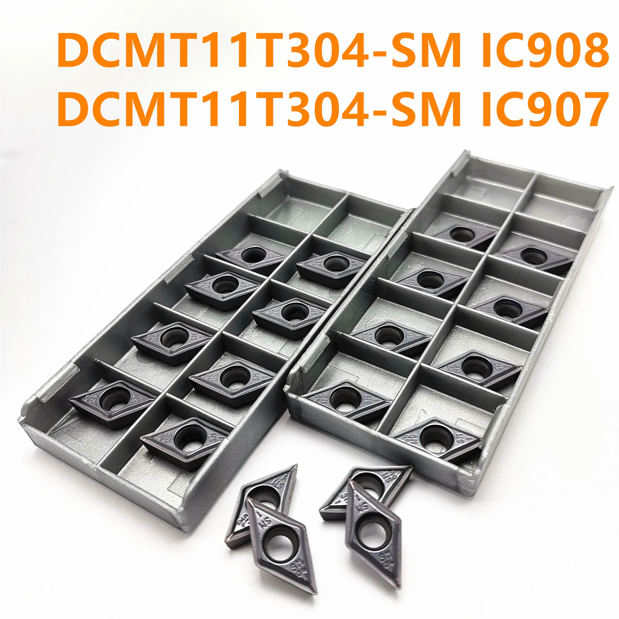 

DCMT11T304 SM IC907 / 908 Carbide Blade Internal Turning Tool dcmt 11t304 Lathe Tool Turning Blade CNC Lathe Tool