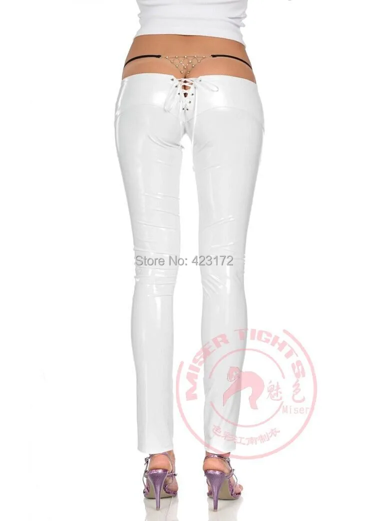 Gothic Punk Hot Sexy Faux Leather Low Waist Pants Leggings Capri Skinny