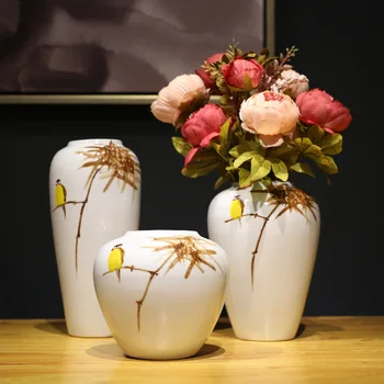 

Ceramic vase decoration soft decoration hotel European style living room countertop hand-painted modern home minimalist crafts