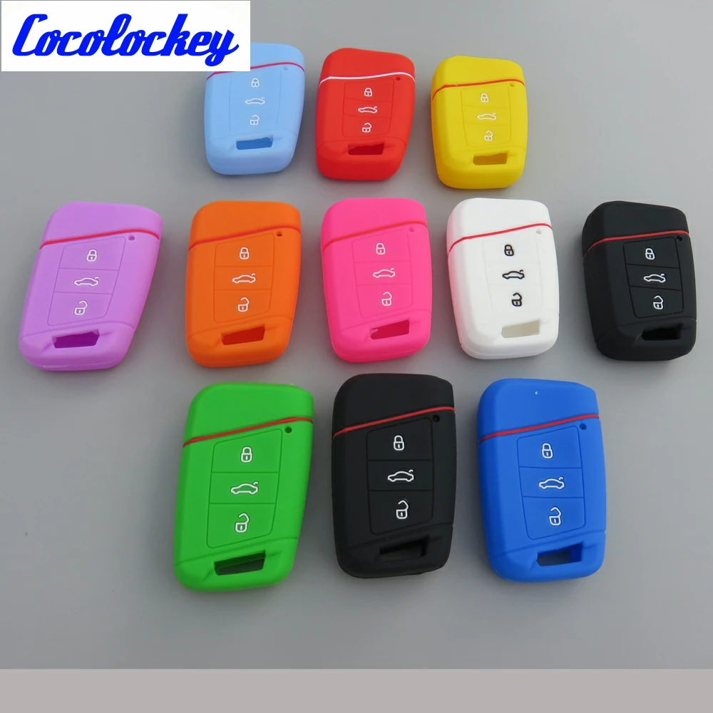 Car Key Fob Cover for VW Skoda Seat Silicone Rubber Case