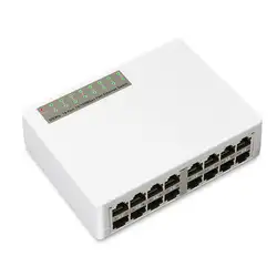 Мини 16 Порты 10/100 Мбит/с Fast Ethernet LAN RJ45 VLAN сетевой коммутатор расширение HUB для настольных ПК с вилкой ЕС/США