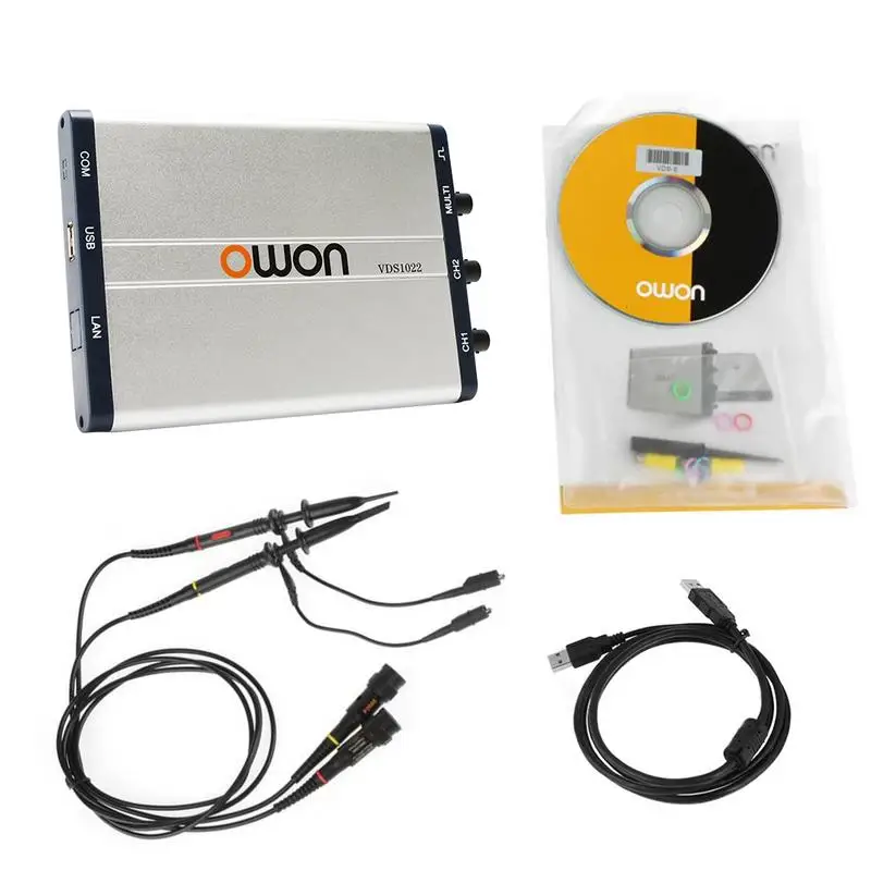 OWON VDS1022/VDS1022I 25 МГц 100MSa/s частота дискретизации 2/4 канала ПК цифровой осциллограф