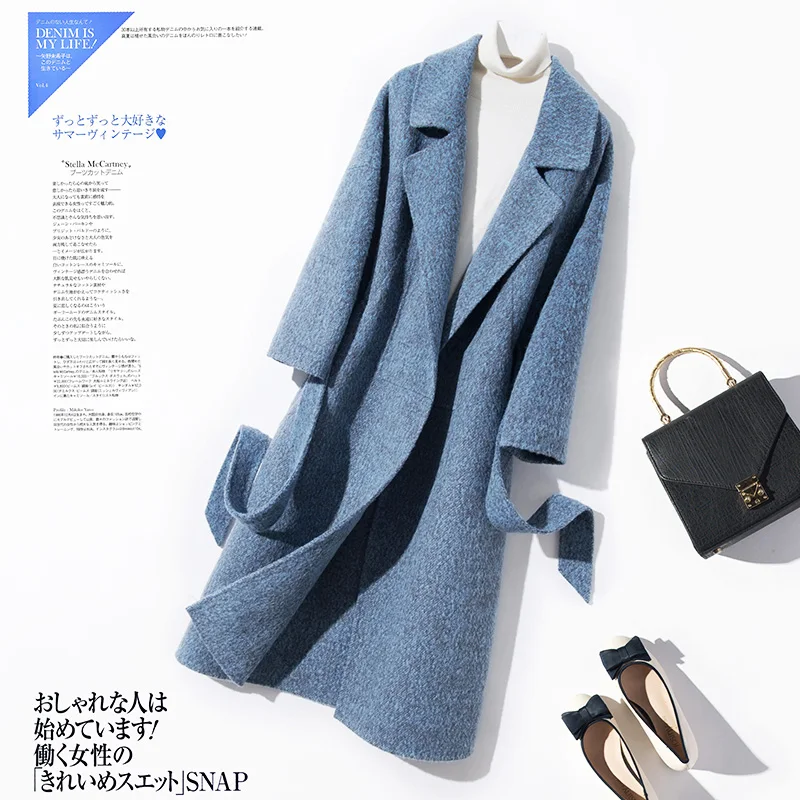 Women Coat 100% MERINO Wool Knitting Open Stitch Winter New Arrival Pure Woolen Cardigans Ladies &amp Blends Woman Clothes Top | Верхняя