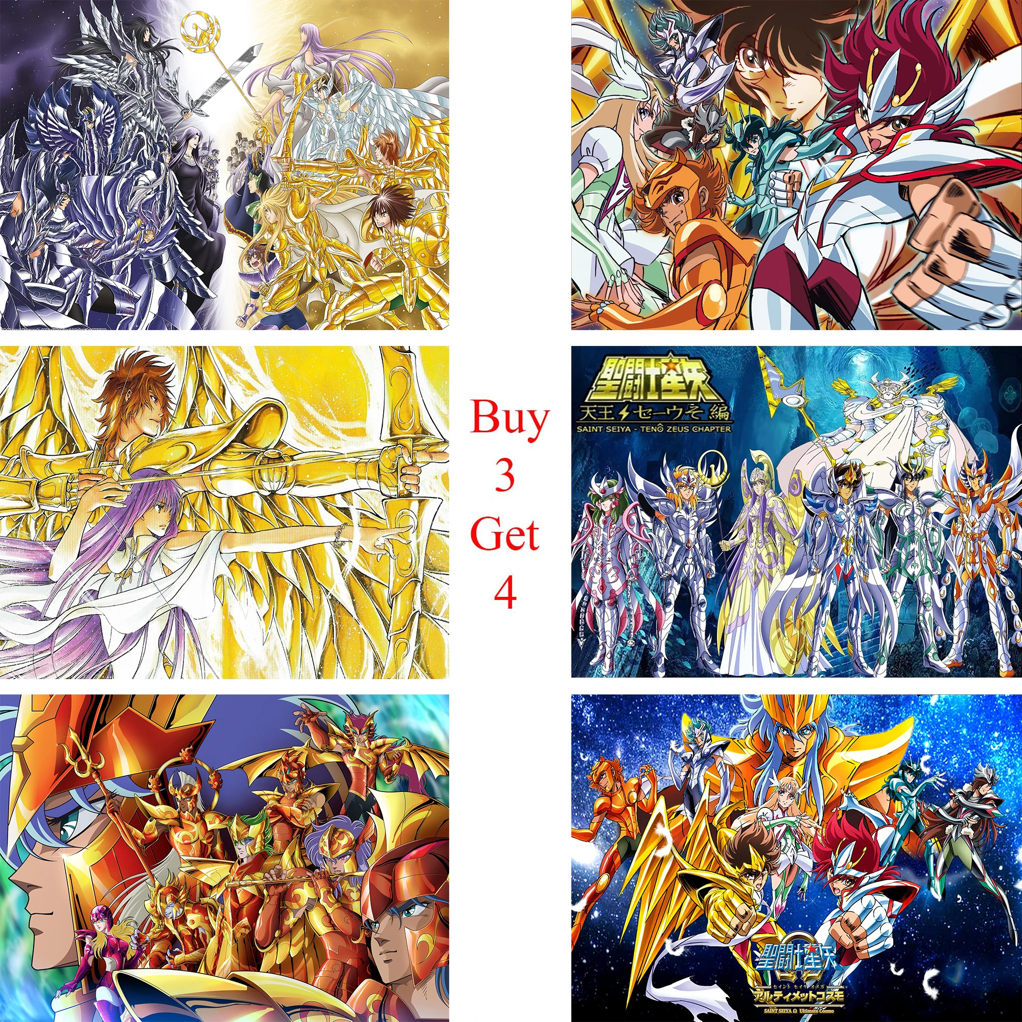 

Saint Seiya Posters Cartoon Wall Stickers White Coated Paper Prints Livingroom Bedroom Bar Decoration Home Art Brand