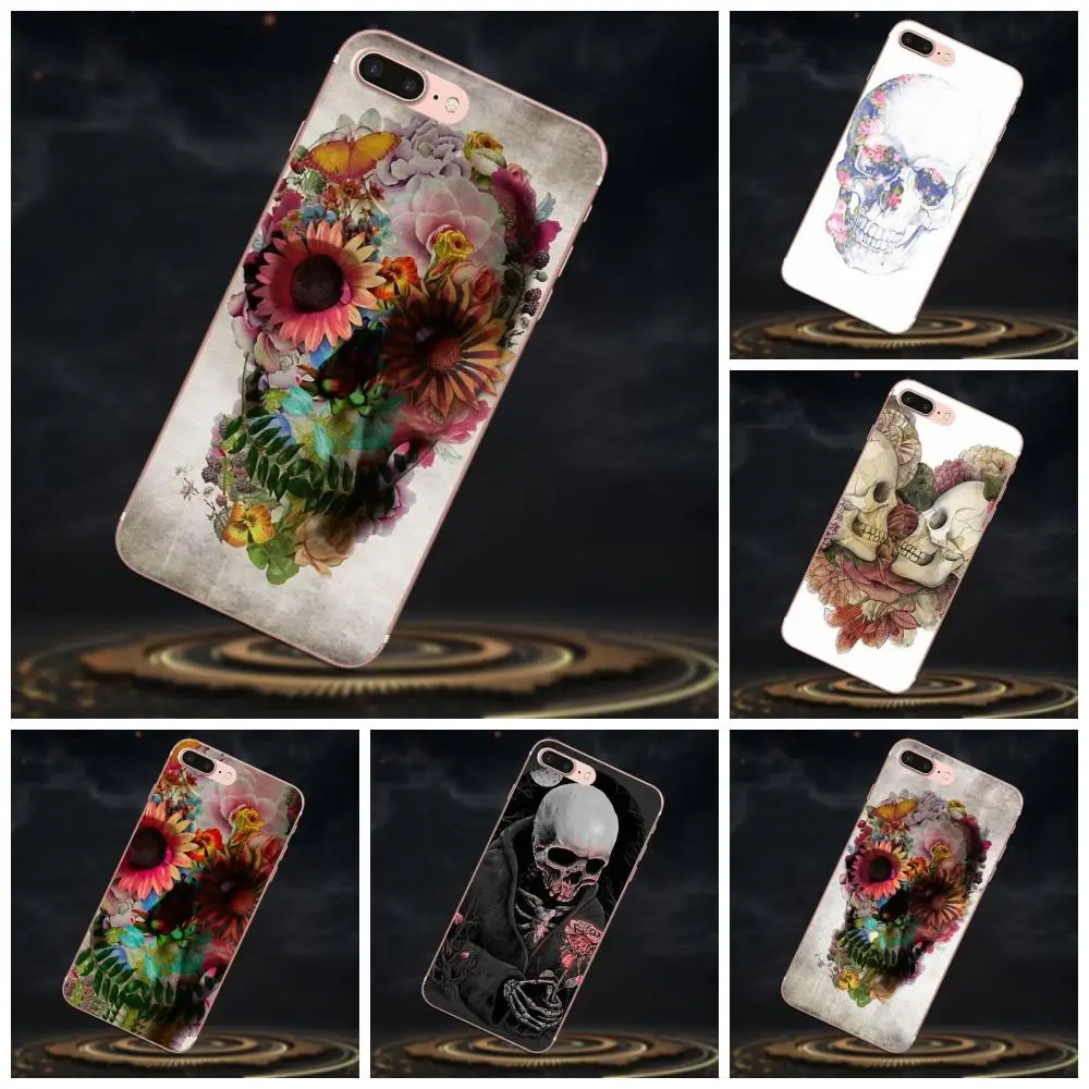 Silicone Cover Case For Galaxy Grand Alpha G850 Core2 Prime S2 I9082 A3 A5 A7 On5 On7 2015 2016 2017 Floral Skull Lovers | Мобильные
