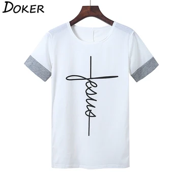 

5XL Summer New Faith Cross Print T Shirt Women O-neck Patchwork Short Sleeve T-shirts Casual Tops Women Plus Size Tee Shirt