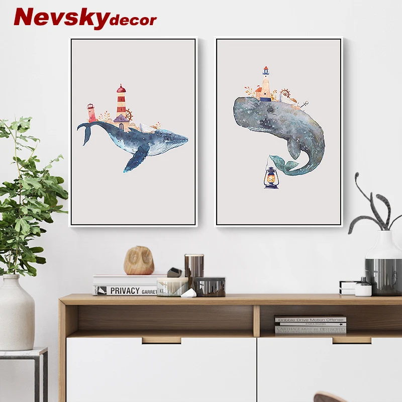 

Nevsky Whale abstract art paintings on the wall for a house with a frame for living room bedroom cuadros decoracion on canvas