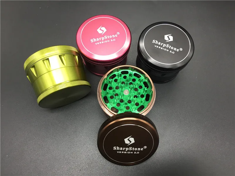 

Pink/Green/Black/Brown 63mm SharpStone Version 2.0 herb grinder Aluminum Metal Tobacco smoking weed Sharp Stone grinder