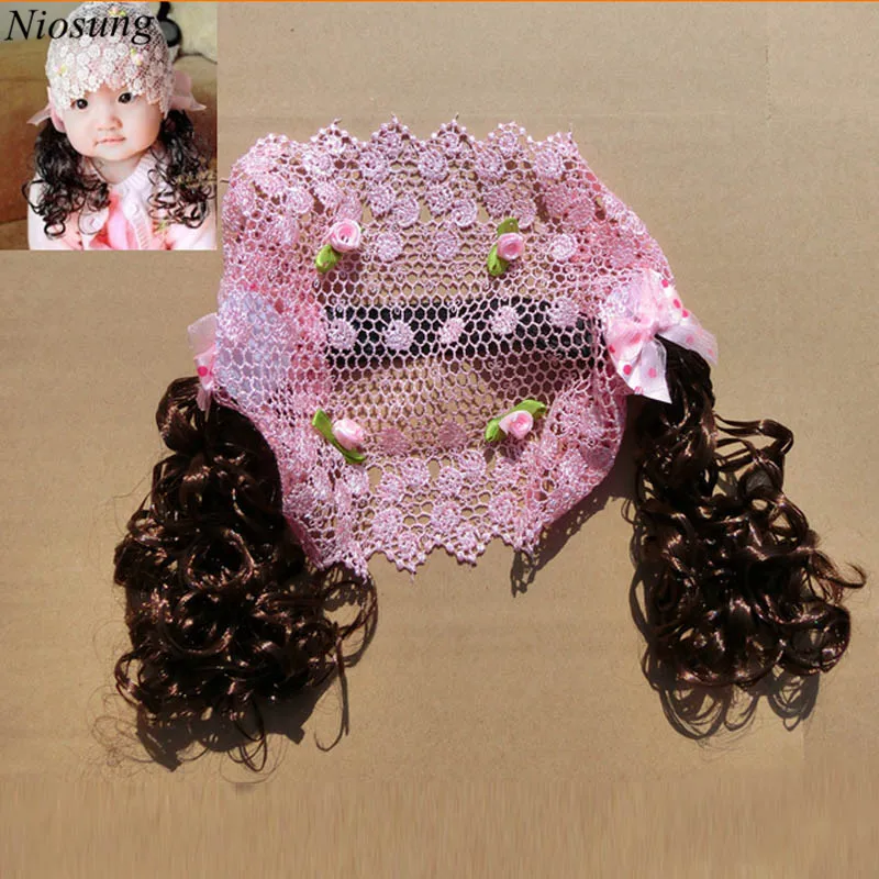 spesifikasi Niosung Lucu Babys Gadis Bunga Kepala Band dengan ikal Kecil Anak anak Putri Fotografi Bando Pink Anak Rambut Aksesoris s