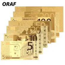 Colección de monedas de oro de 5/10/20/50/100/Euro 200/500, colección de billetes conmemorativos, decoración de dinero falso, regalos de alta calidad, recuerdo antiguo