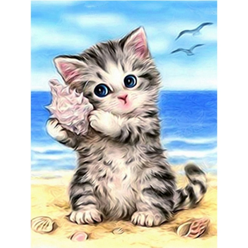 

5D Diamond Painting Cross Stitch Diamond Embroidery Cat Full Square Rhinestones Pattern Home Decoration Needle Craft&Art Style