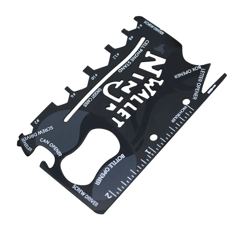 

Outdoor Multi-purpose Steel Tool card Hex Wrench Screwdriver Ruler Can Opener Survival Tool EDC Pocket Multitool Camping Tool
