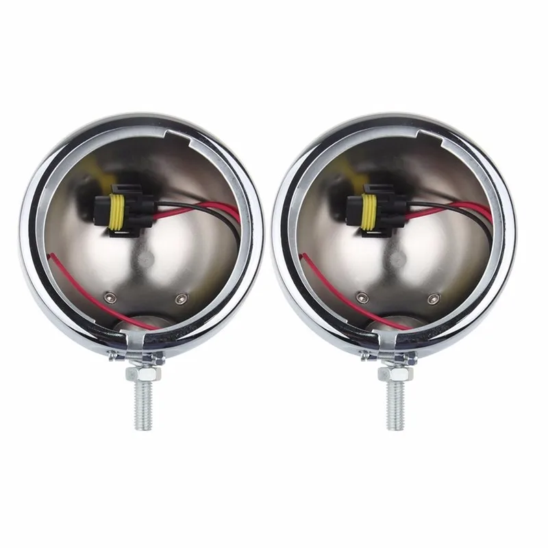 4.5inch Chrome CREE LED Auxiliary Spot Fog Passing Light Lamp Housing Bracket Mount Ring Bracket for Harley Touring Electra Glide Daymaker Fog Lights