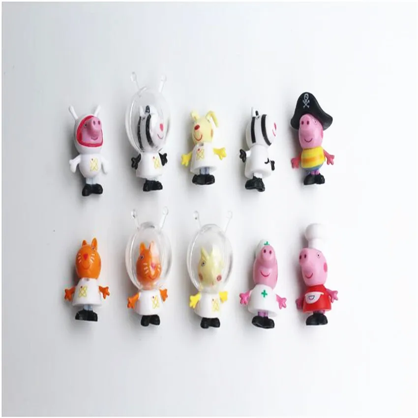 2016 new arrival,10pcs/set plastic pig toys PVC Action Figures Family