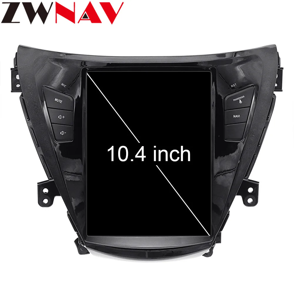 Best Android 7.1 Tesla Screen 10.4" Car Stereo For Hyundai Elantra 2011-2013 Auto Radio GPS Navigation Multimedia Headunit 7