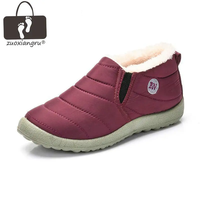 

Zuoxiangru New Style Winter Women Flats Warm Fur boots Slip On Loafers Shoes Comfortable Faux Fur Women Casual Shoes