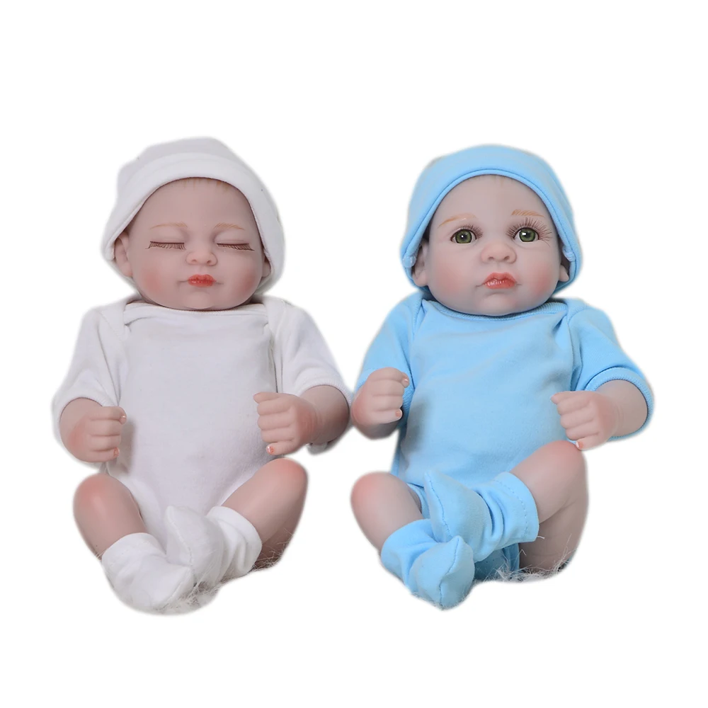 27 см детские игрушки полный силиконовый винил Boneca Reborn Близнецы кукла-мальчик Playmates 11 ''Новорожденный ребенок Куклы, подарок на день рождения