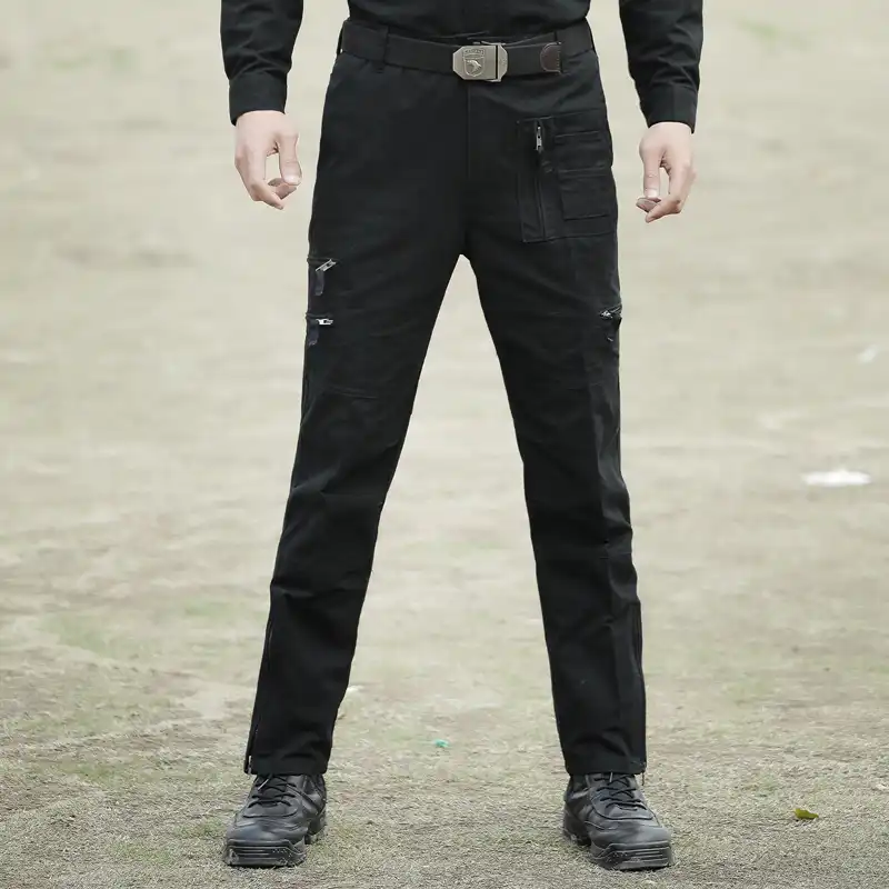 plus size black combat trousers