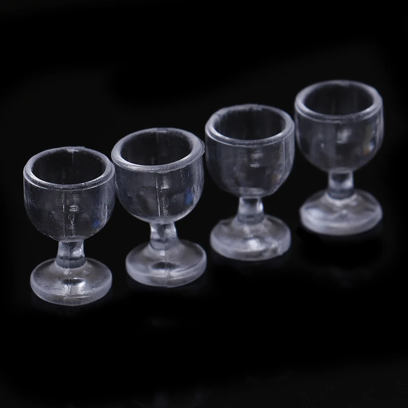4 шт. миниатюрные прозрачные 3d-чашки для кукольного домика 14 мм | Игрушки и хобби