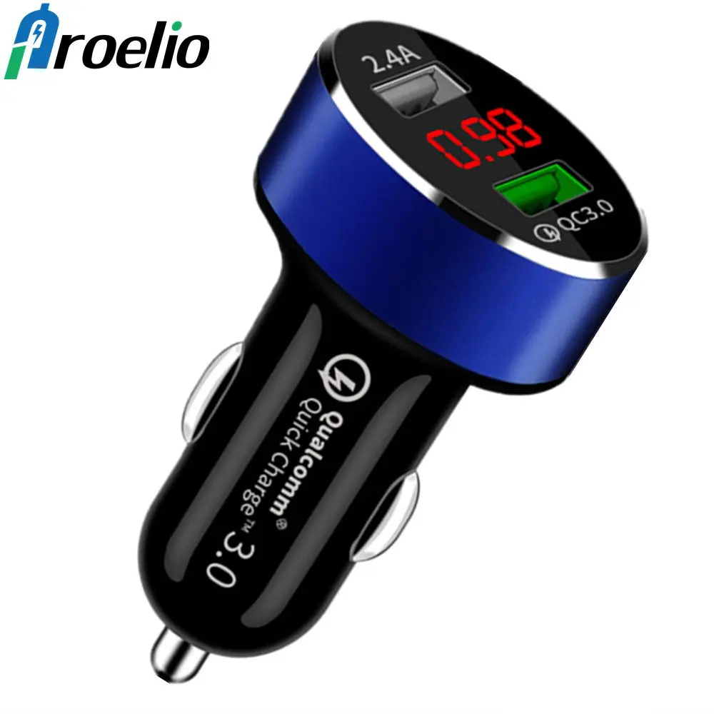 

Proelio Quick Charge 3.0 Car Charger For Mobile Phone Dual Usb Car Chargers QC 3.0 Fast Charging Adapter USB Charger for Samsung