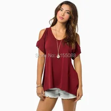 10 шт./партия, новые весенние сексуальные женские футболки с коротким рукавом, Свободные повседневные футболки с открытыми плечами, топы, многоцветные женские футболки, большие размеры